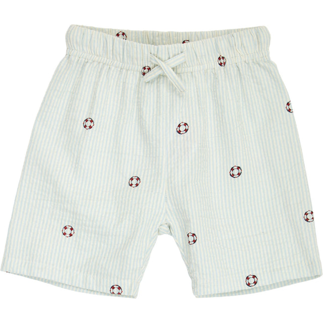 Müsli Tofu/ Ocean/ Mineral Red Seersucker Stripe Shorts Baby