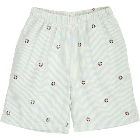 Müsli Tofu/ Ocean/ Mineral Red Seersucker Stripe Shorts