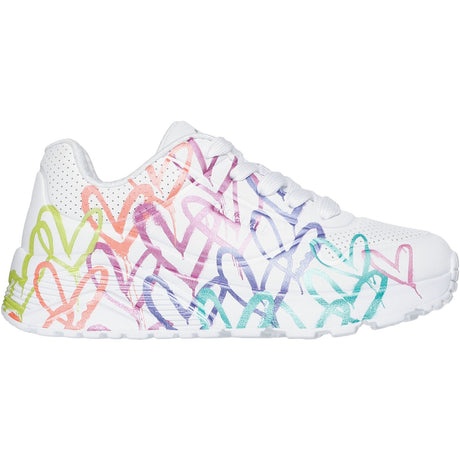 Skechers White Uno Lite - Metallic Joy