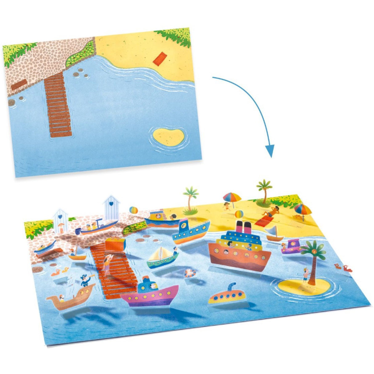 Djeco Kreativ Stående Klistermærker, Biler