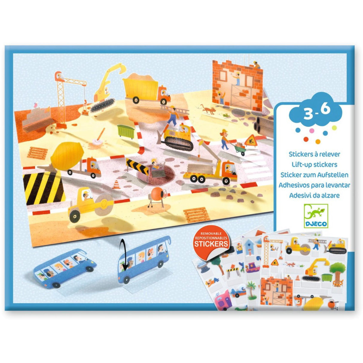 Djeco Kreativ Stående Klistermærker, Biler