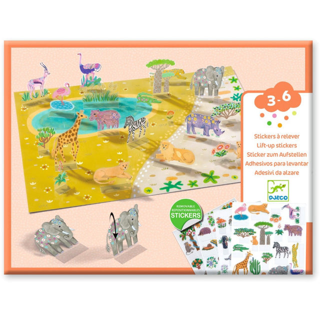 Djeco Kreativ Stående Klistermærker, Dyr