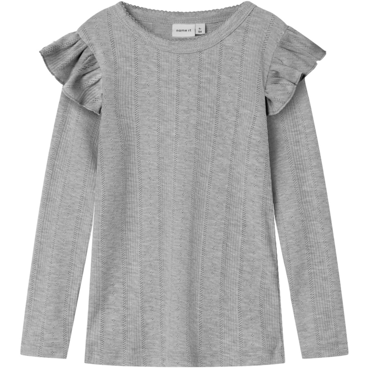 Name It Grey Melange Nmfjulia Ls Slim Top Noos