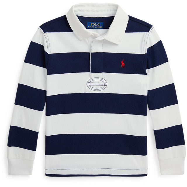 Polo Ralph Lauren White/Cruise Navy Rugby Polo T-Shirt
