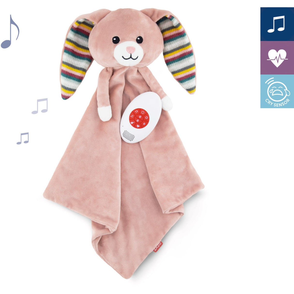 Zazu Pink Becky The Bunny Comforter With Sound