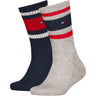 Tommy Hilfiger Grey Melange Th Kids Strømpe 2P Sport Stripe