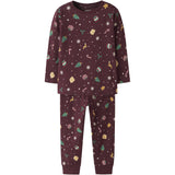 Name It Jule Nattøj sæt Burgundy Xmas AOP
