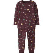 Name It Jule Nattøj sæt Burgundy Xmas AOP