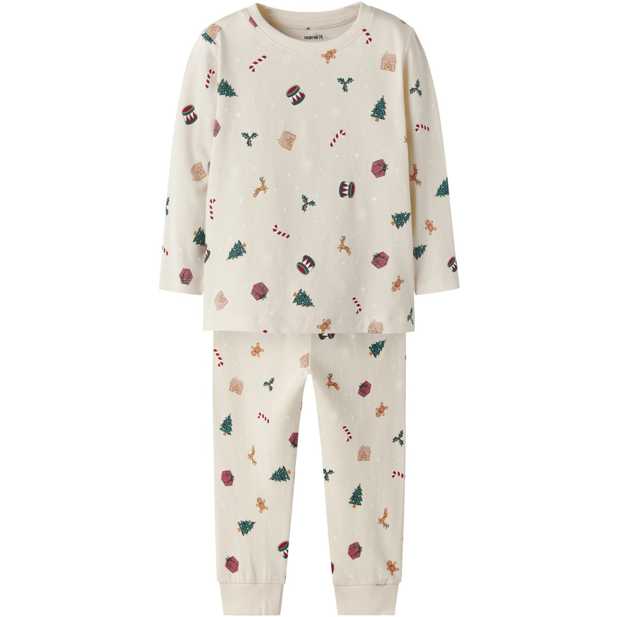 Name It Jule Nattøj sæt Whitecap Gray Xmas AOP