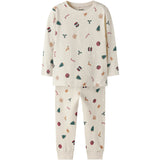 Name It Jule Nattøj sæt Whitecap Gray Xmas AOP