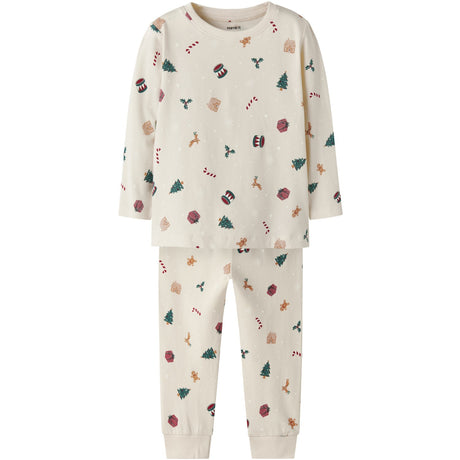 Name It Jule Nattøj sæt Whitecap Gray Xmas AOP