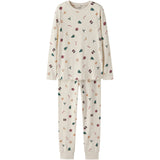 Name It Jule Nattøj sæt Whitecap Gray Xmas AOP