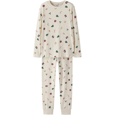 Name It Jule Nattøj sæt Whitecap Gray Xmas AOP