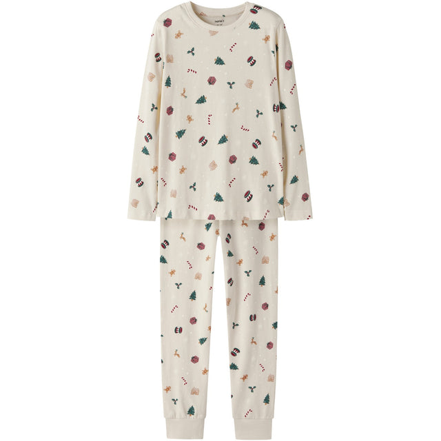 Name It Jule Nattøj sæt Whitecap Gray Xmas AOP