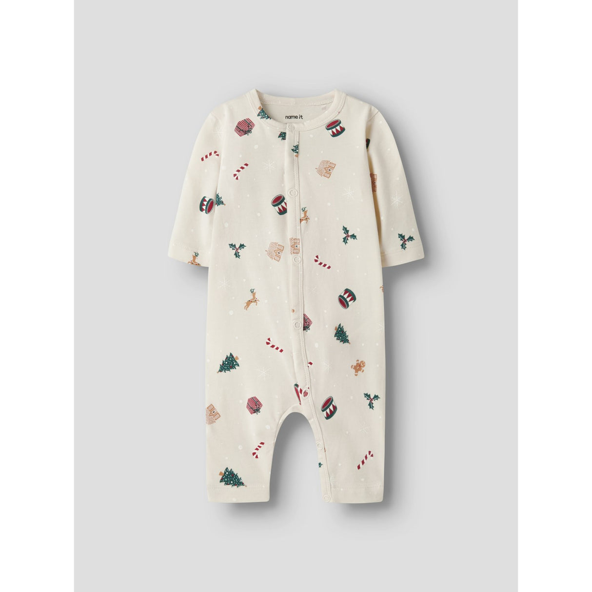 Name It Jule Natdragt Whitecap Gray Xmas AOP