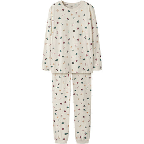 Name It Jule Nattøj sæt Voksen Whitecap Gray Xmas AOP