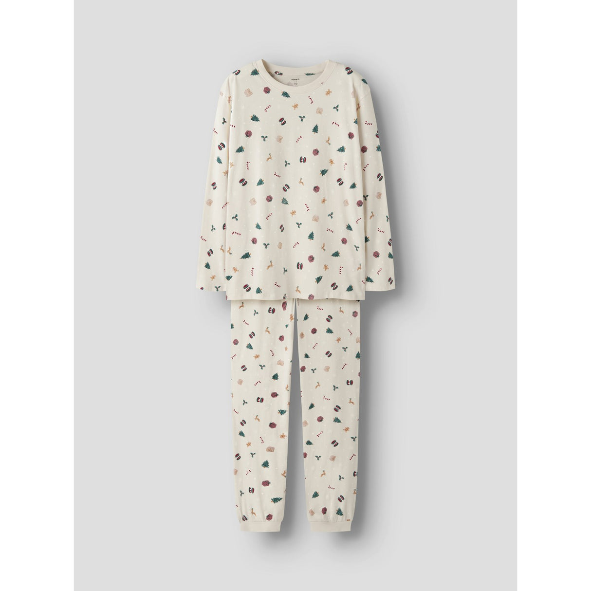 Name It Jule Nattøj sæt Voksen Whitecap Gray Xmas AOP