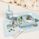 DonebyDeer Tiny Farm Blue Silikone Sugerørskop 2-Pak