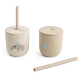 DonebyDeer Celebration Sand Silikone Sugerørskop 2-Pak