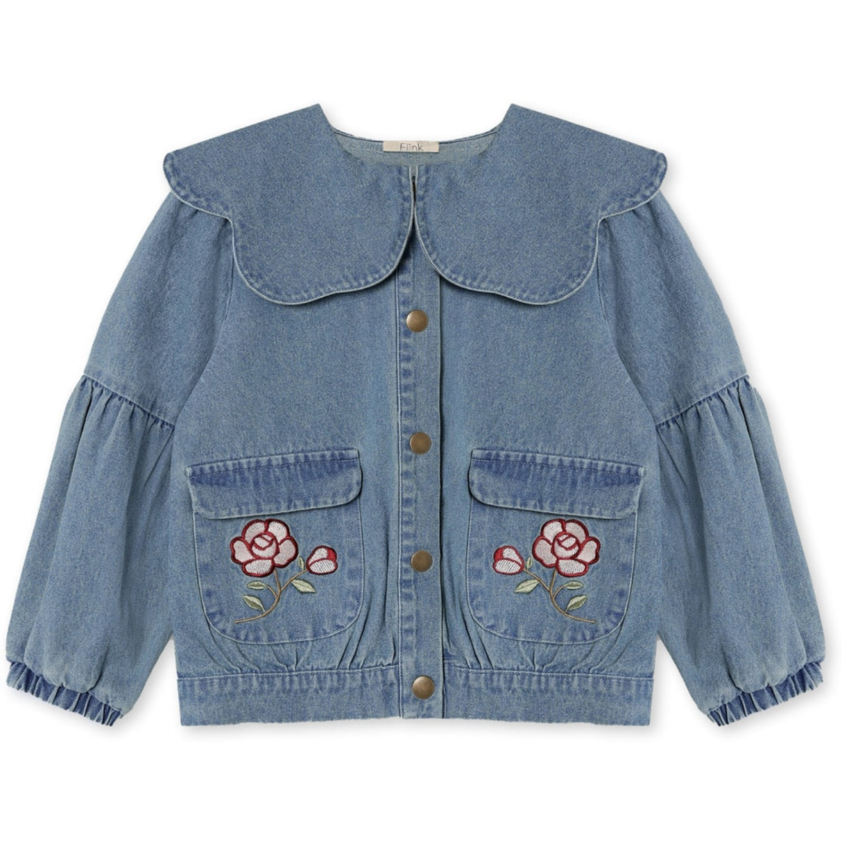 Fliink Medium Denim Blue Don Rose Bomberjacket