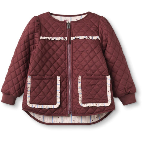 Fliink Burgendy Kota Vendbar Flower Jakke