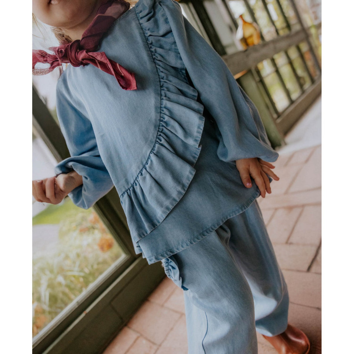 Fliink Medium Denim Blue Helene Ls Bluse