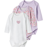 Name It Pastel Lilac Nbfbody 3P Ls Lilac Petit Flower Noos