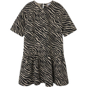 Name It Cement Black Zebra Nkfzebra Twill Ss Kjole 4003-Td D