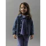 Name It Dark Blue Denim Flower Emb Nmfkara Emb Dnm Jakke 1224-Fr