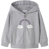 Name It Grey Melange Rainbow Clouds Nmfvoltana Nreg Sweat Card Wh Bru