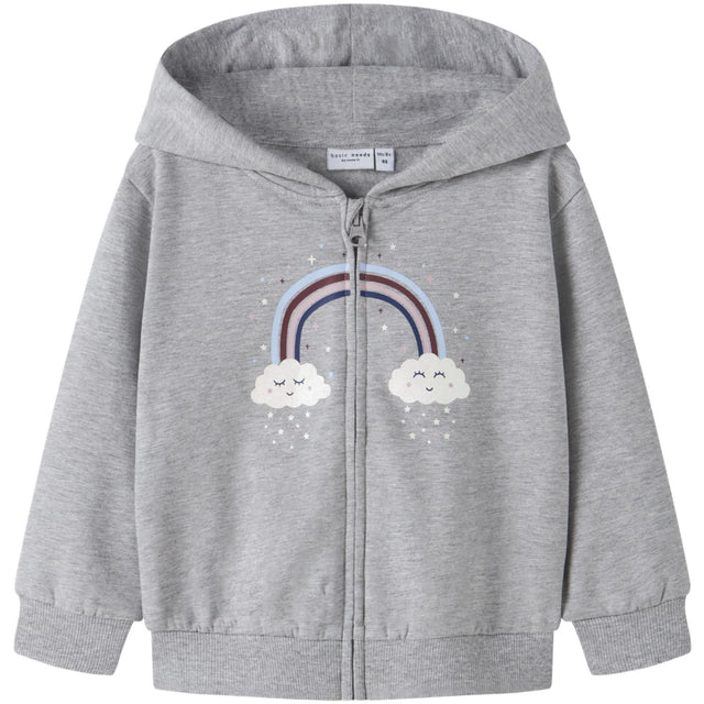 Name It Grey Melange Rainbow Clouds Nmfvoltana Nreg Sweat Card Wh Bru