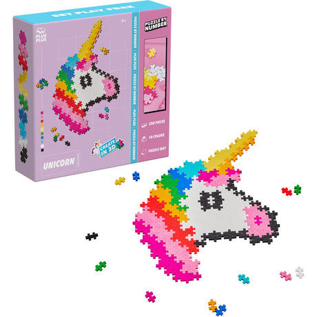 Plus-Plus Puslespil By Number Unicorn 250Pcs