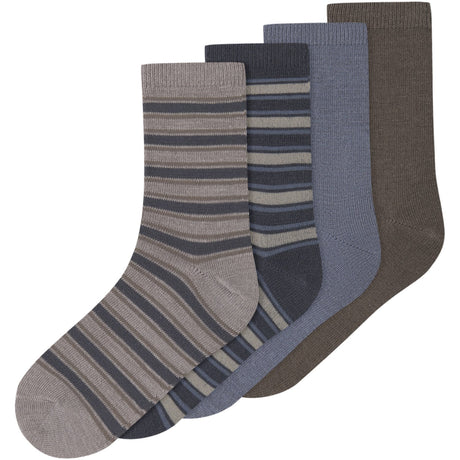 Name It Folkstone Gray Nkmwak Wo/Bl 4P Strømper