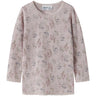 Name It Violet Ice Flowers + Leafs Nmfwang Uld Needle Ls Top Noos