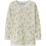 Name It Snow White Flowers + Leafs Nmfwang Uld Needle Ls Top Noos