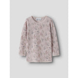 Name It Violet Ice Flowers + Leafs Nmfwang Uld Needle Ls Top Noos