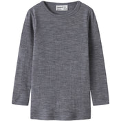 Name It Folkstone Gray Nmnwax Uld Rib Ls Top Noos
