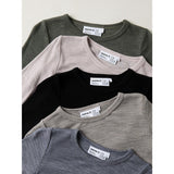 Name It Folkstone Gray Nmnwax Uld Rib Ls Top Noos