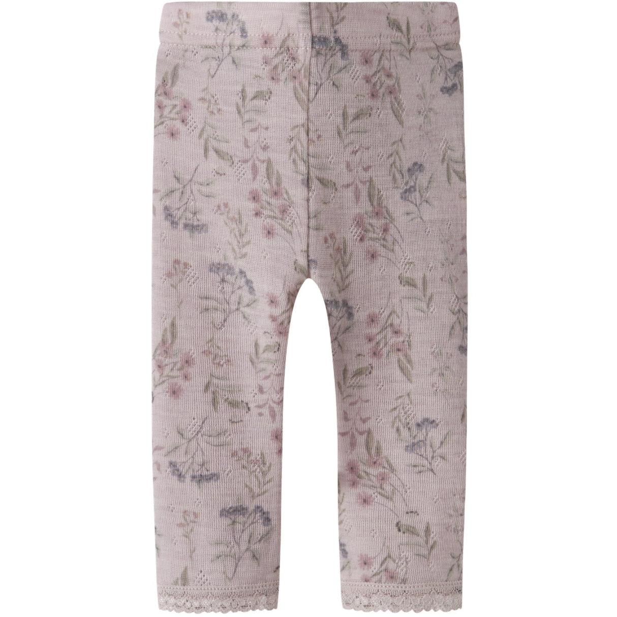 Name It Violet Ice Flowers And Leafs Nbfwang Uld Needle Leggings Noos