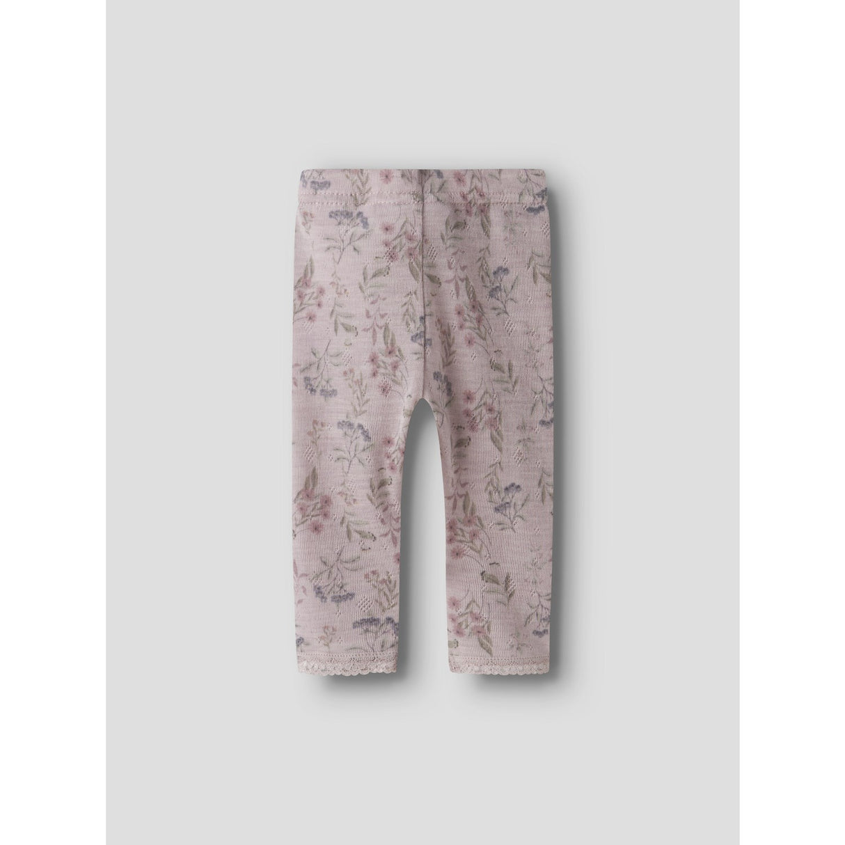Name It Violet Ice Flowers And Leafs Nbfwang Uld Needle Leggings Noos