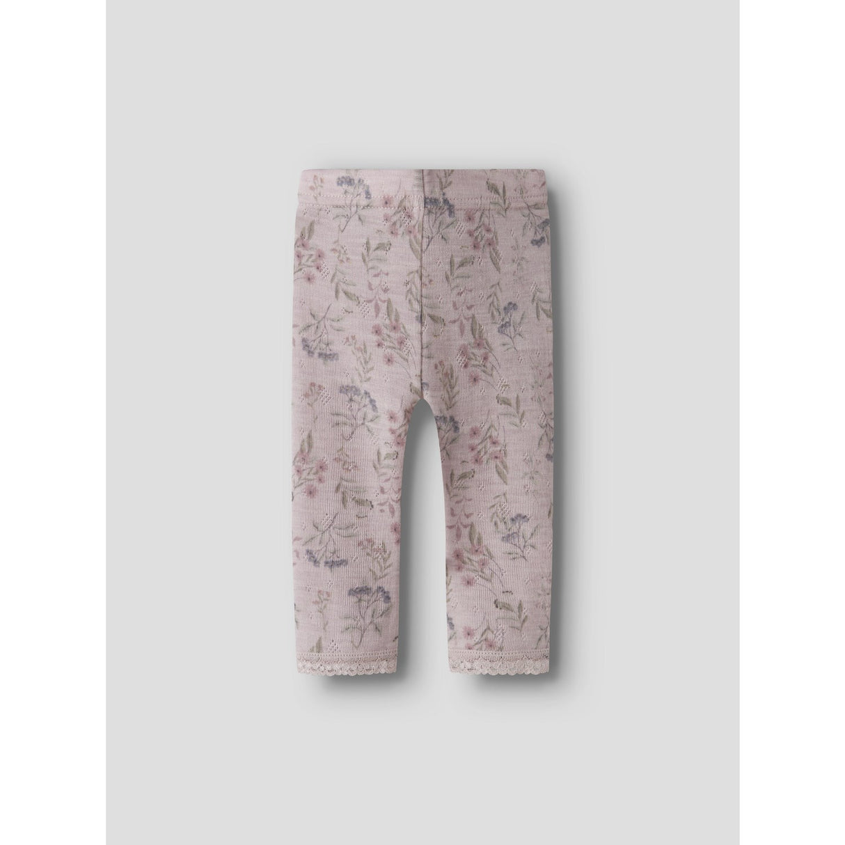 Name It Violet Ice Flowers And Leafs Nbfwang Uld Needle Leggings Noos