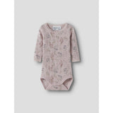Name It Violet Ice Flowers + Leafs Nbfwang Uld Needle Ls Body Noos