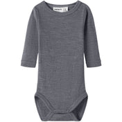 Name It Folkstone Gray Nbnwax Uld Rib Ls Body Noos