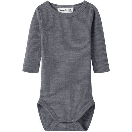Name It Folkstone Gray Nbnwax Uld Rib Ls Body Noos