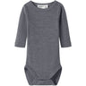 Name It Folkstone Gray Nbnwax Uld Rib Ls Body Noos