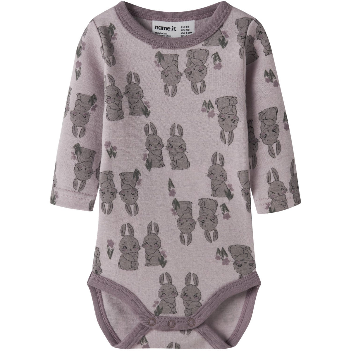 Name It Violet Ice Bunnies Nbfwillow Uld Ls Body