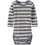Name It Snow White Morel/Folkstone Gray Nbmwang Uld Needle Ls Body Noos