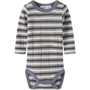 Name It Snow White Morel/Folkstone Gray Nbmwang Uld Needle Ls Body Noos