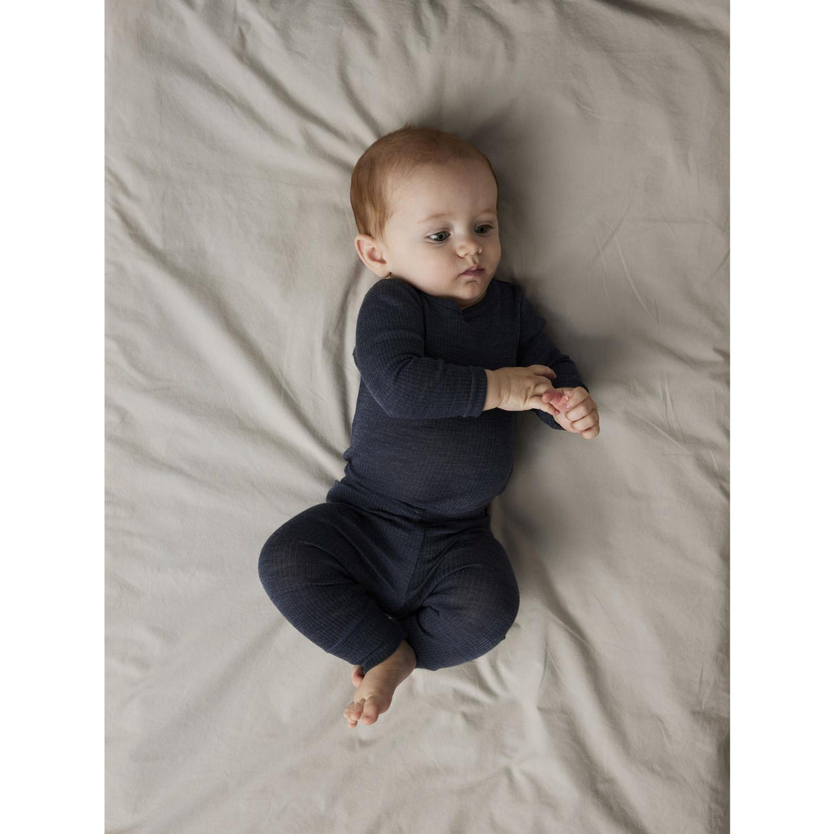 Name It Ombre Blue Wang Uld Needle Long Johns Solid Noos