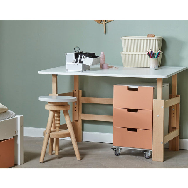 Manis-h Snow White Justerbart Skrivebord Med Stel I Bøgetræ
